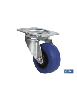 RUEDA GOMA AZUL PLACA...