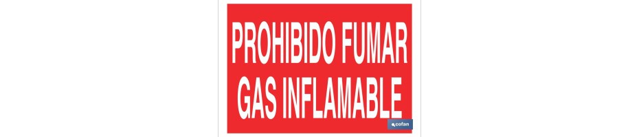 Prohibido fumar gas inflamable