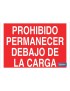 Prohibido permanecer debajo de la carga