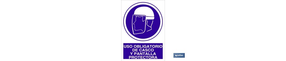 Uso obligatorio de casco y pantalla protectora