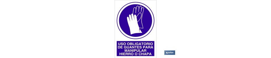 Uso obligatorio de guantes para manipular hierro o chapa