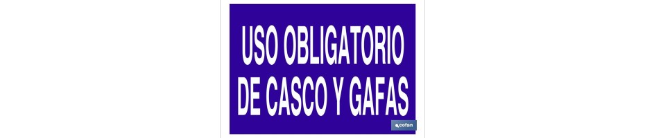 Uso obligatorio de casco y gafas