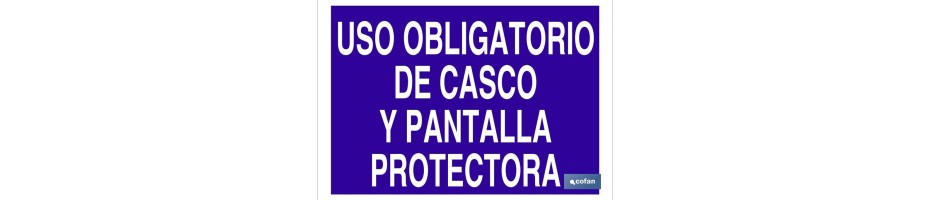 Uso obligatorio de casco y pantalla protectora