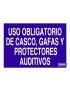 Uso obligatorio de casco, gafas y protectores auditivos