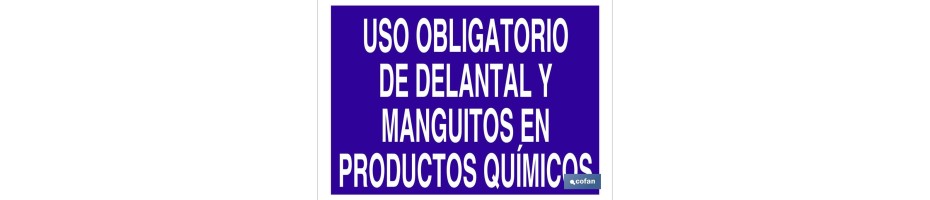 Uso obligatorio de delantal y manguitos en productos químicos