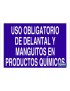 Uso obligatorio de delantal y manguitos en productos químicos