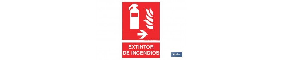 Extintor de incendios Pictograma + Texto