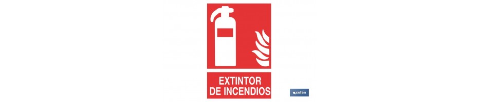 Extintor de incendios Pictograma + Texto