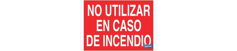 No utilizar en caso de incendio