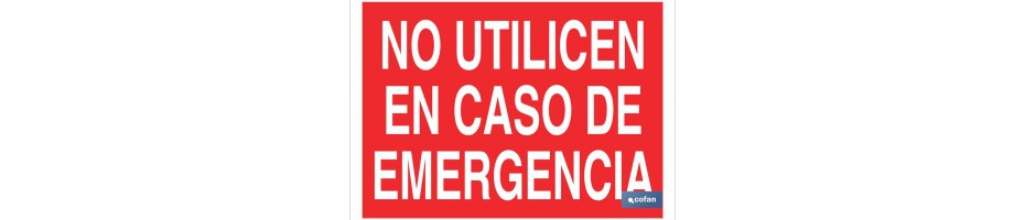 No utilicen en caso de emergencia