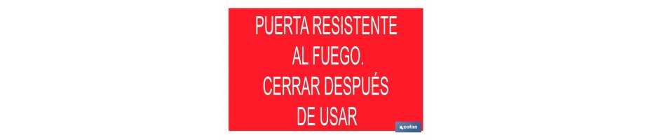 Puerta resistente al fuego. Cerrar después de usar