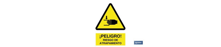 ¡Peligro! riesgo de atrapamiento