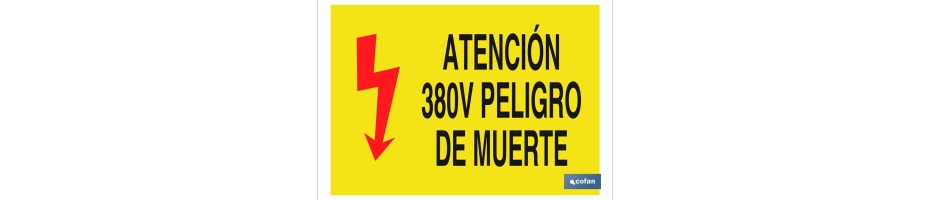 Atención 380V peligro de muerte