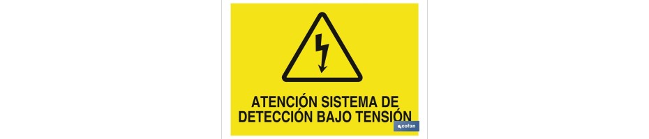 Atención sistema de detección bajo tensión