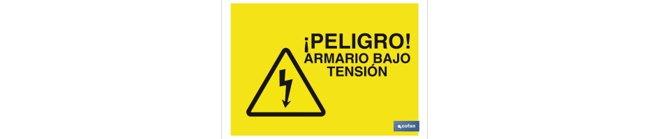 Peligro armario bajo tensión