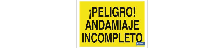 ¡Peligro! andamiaje incompleto