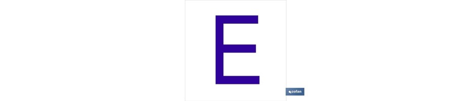 E Letra en glasspack