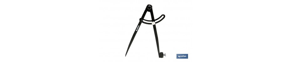 Compas de puntas C/Soporte y fijador