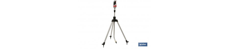 Aspersor rotatorio con trípode telescópico