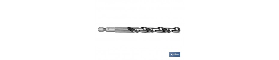 Broca rectificada HSS mango hex. 1/4”