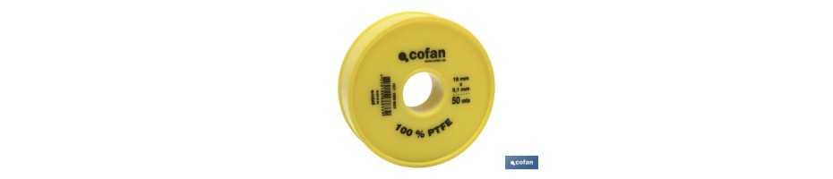 Rollo PTFE DE 19mm X 0,10mm