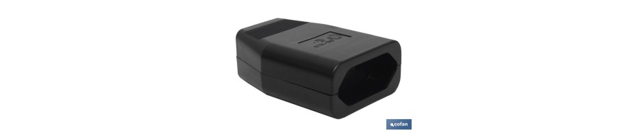 ENCHUFE BIPOLAR AEREO NEGRA (10A-250V)