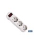Adaptador de 3 vías frontal Schuko con Interruptor