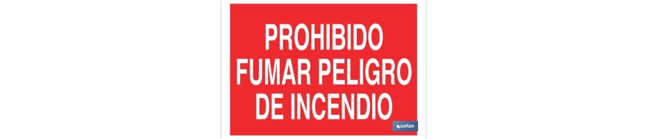 Prohibido fumar peligro de incendio