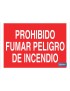 Prohibido fumar peligro de incendio