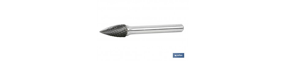 Fresas Rotativas Metal Duro Dentado Cruzado  Árbol Punta Ojiva