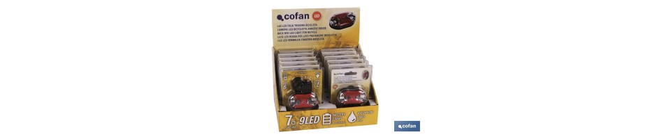 Expositor 12 uds Luz Roja Trasera Bici