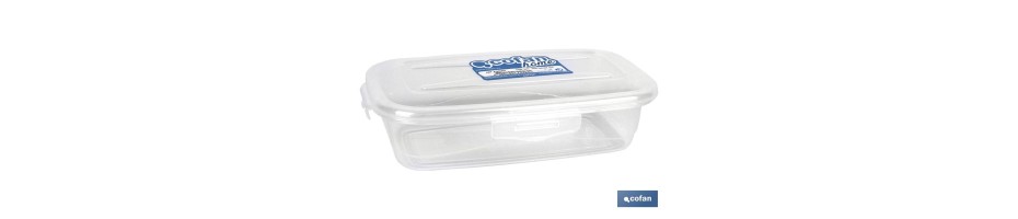 Fiambrera rectangular transparente