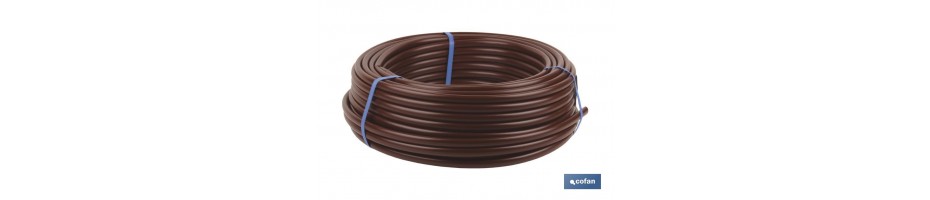 TUBO RIEGO GOTEO MARRÓN (Sin gotero)