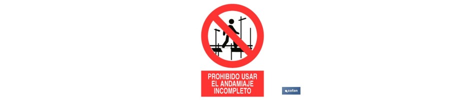 Prohibido andamios incompletos