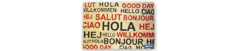 Felpudo Coco pintado (Idiomas Hola)