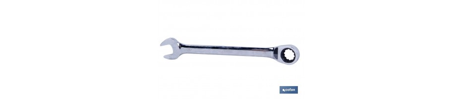 Llave combinada con carraca reversible