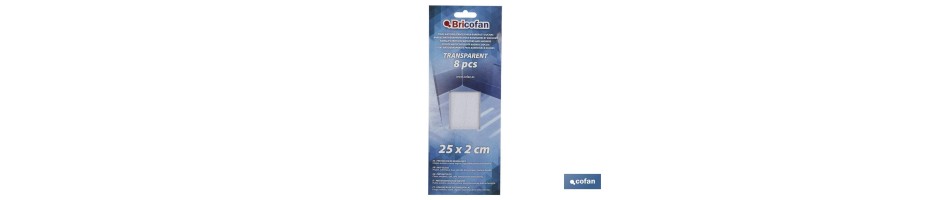TIRAS ANTIDESLIZANTES TRANSPARENTES BAÑO 8 UDS 25x2cm