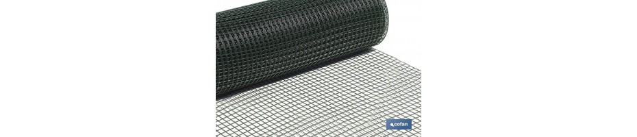 Rollo Malla Plástico Cuadrada Verde 20mm