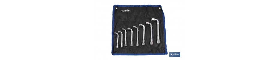 Sets de 8, 10 ó 17 llaves de pipa abiertas