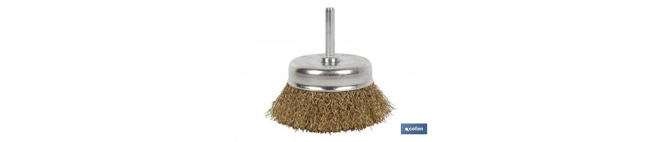 Cepillo Alambre Copa Ondulado Acero Latonado