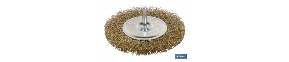 Cepillo Alambre Circular Ondulado Acero Latonado