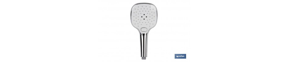 Mango Ducha Cromado Blanco con 3 Funciones