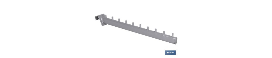 Percha Inclinada Ovalada con pivotes (para barra de carga)