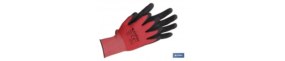 Guante Impregnado Sandy Coating Rojo/Negro
