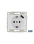 Base Enchufe 2P+T con obturador y Entrada USB