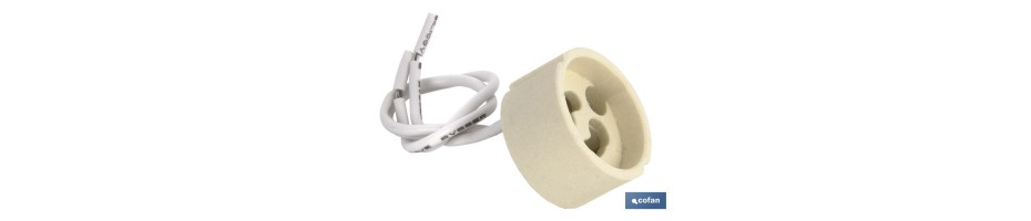 Portalámparas Cerámico con Casquillo y Cable