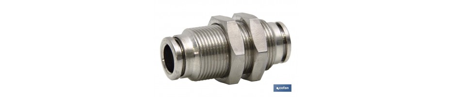 Unión Recta Pasamuros Tubo-Tubo Latón Niquelado