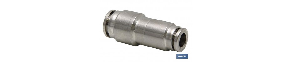 Unión Recta Reducida Tubo-Tubo Latón Niquelado