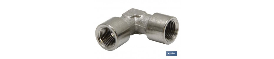 Codo Hembra-Hembra Latón Niquelado