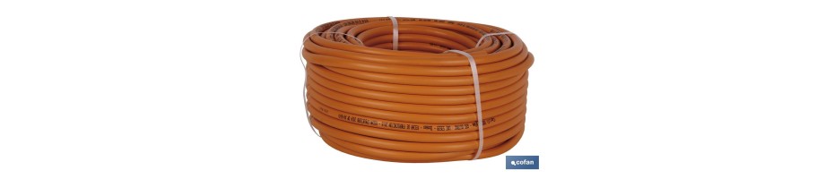 Tubo gas butano flexible Naranja
